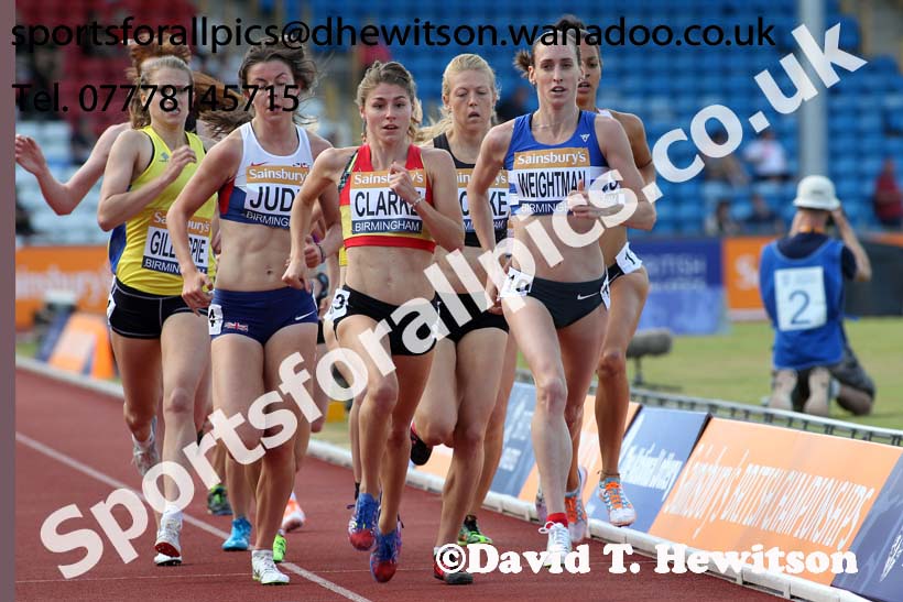 Womens 1500 metres, Sainsbury's British Champs, Alexander Stadium, Birmingham. Photo: David T. Hewitson/Sprts for All Pics